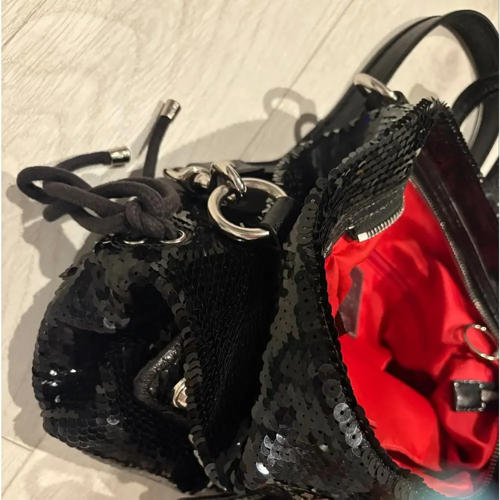 Coach Poppy 13821 Black Sequin Spotlight Tote Antique Brass NWOT Rare Bag